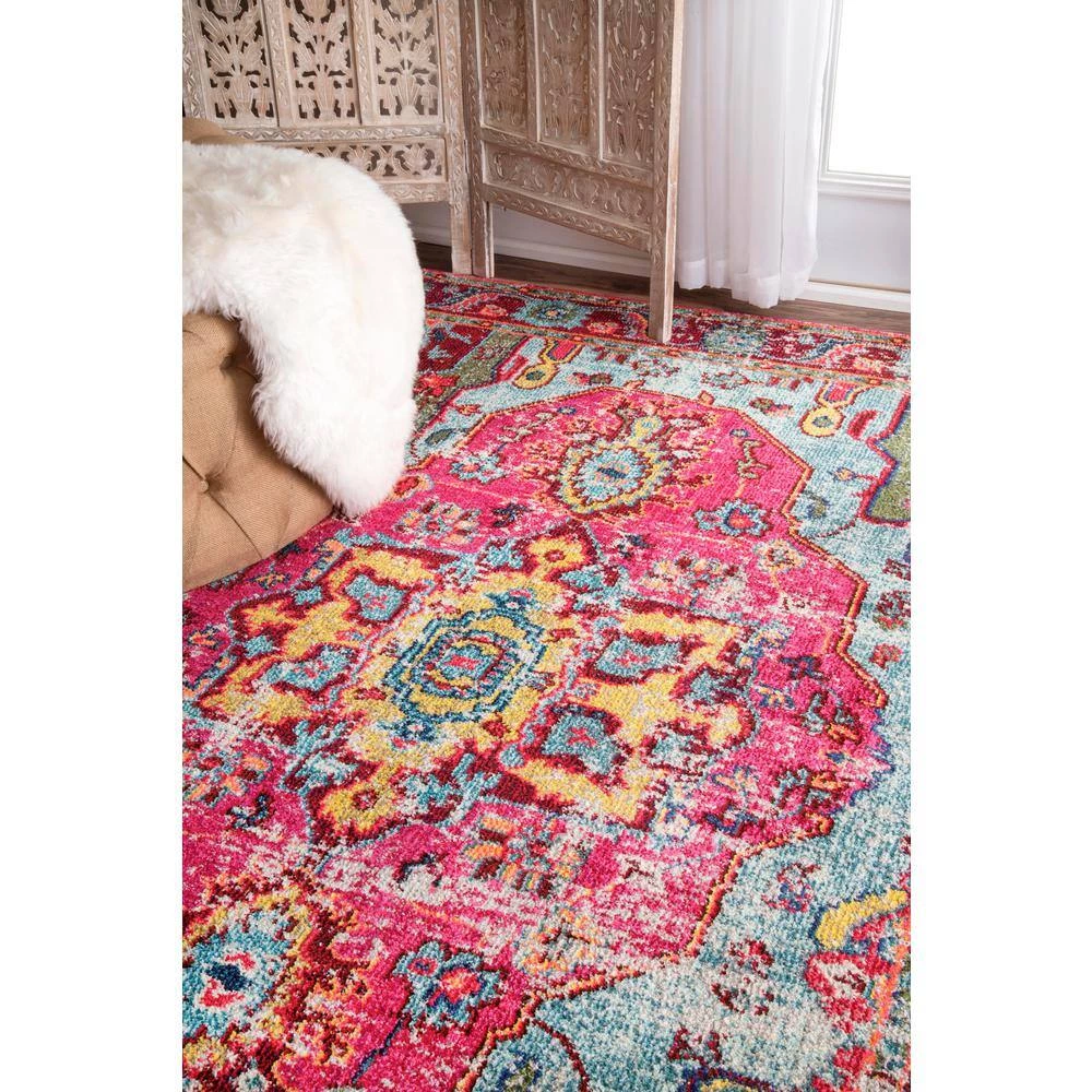 Corbett Vintage Boho Multi 5 ft. x 8 ft. Area Rug by nuLOOM 5 Corbett Vintage Boho Multi 5 ft. x 8 ft. Area Rug by nuLOOM - Image 5