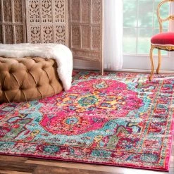 Corbett Vintage Boho Multi 5 ft. x 8 ft. Area Rug by nuLOOM 16 Corbett Vintage Boho Multi 5 ft. x 8 ft. Area Rug by nuLOOM -nuLOOM Sales Store multi nuloom area rugs kkcb11a 53077 40 1000