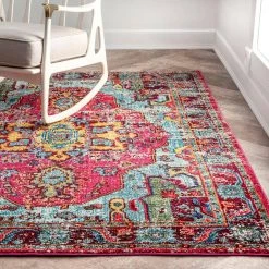 Corbett Vintage Boho Multi 5 ft. x 8 ft. Area Rug by nuLOOM 20 Corbett Vintage Boho Multi 5 ft. x 8 ft. Area Rug by nuLOOM -nuLOOM Sales Store multi nuloom area rugs kkcb11a 53077 77 1000