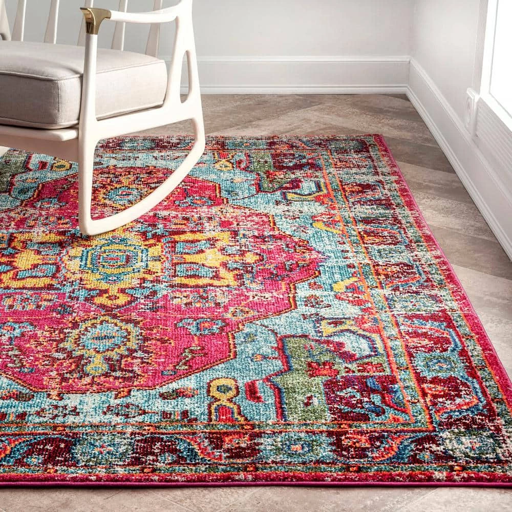 Corbett Vintage Boho Multi 5 ft. x 8 ft. Area Rug by nuLOOM 7 Corbett Vintage Boho Multi 5 ft. x 8 ft. Area Rug by nuLOOM - Image 7