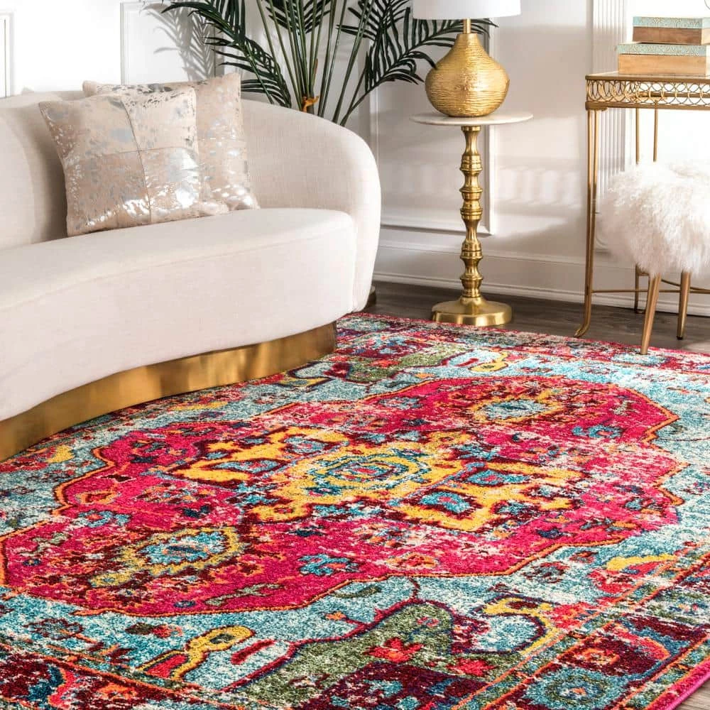 Corbett Vintage Boho Multi 5 ft. x 8 ft. Area Rug by nuLOOM 2 Corbett Vintage Boho Multi 5 ft. x 8 ft. Area Rug by nuLOOM - Image 2
