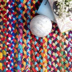 Tammara Colorful Braided Multi 5 ft. x 8 ft. Area Rug by nuLOOM -nuLOOM Sales Store multi nuloom area rugs mgnm04a 508 4f 1000