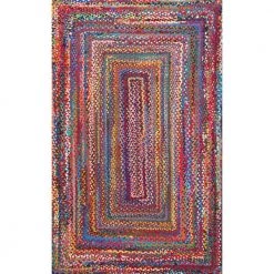 Tammara Colorful Braided Multi 5 ft. x 8 ft. Area Rug by nuLOOM