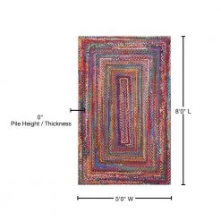 Tammara Colorful Braided Multi 5 ft. x 8 ft. Area Rug by nuLOOM -nuLOOM Sales Store multi nuloom area rugs mgnm04a 508 76 1000