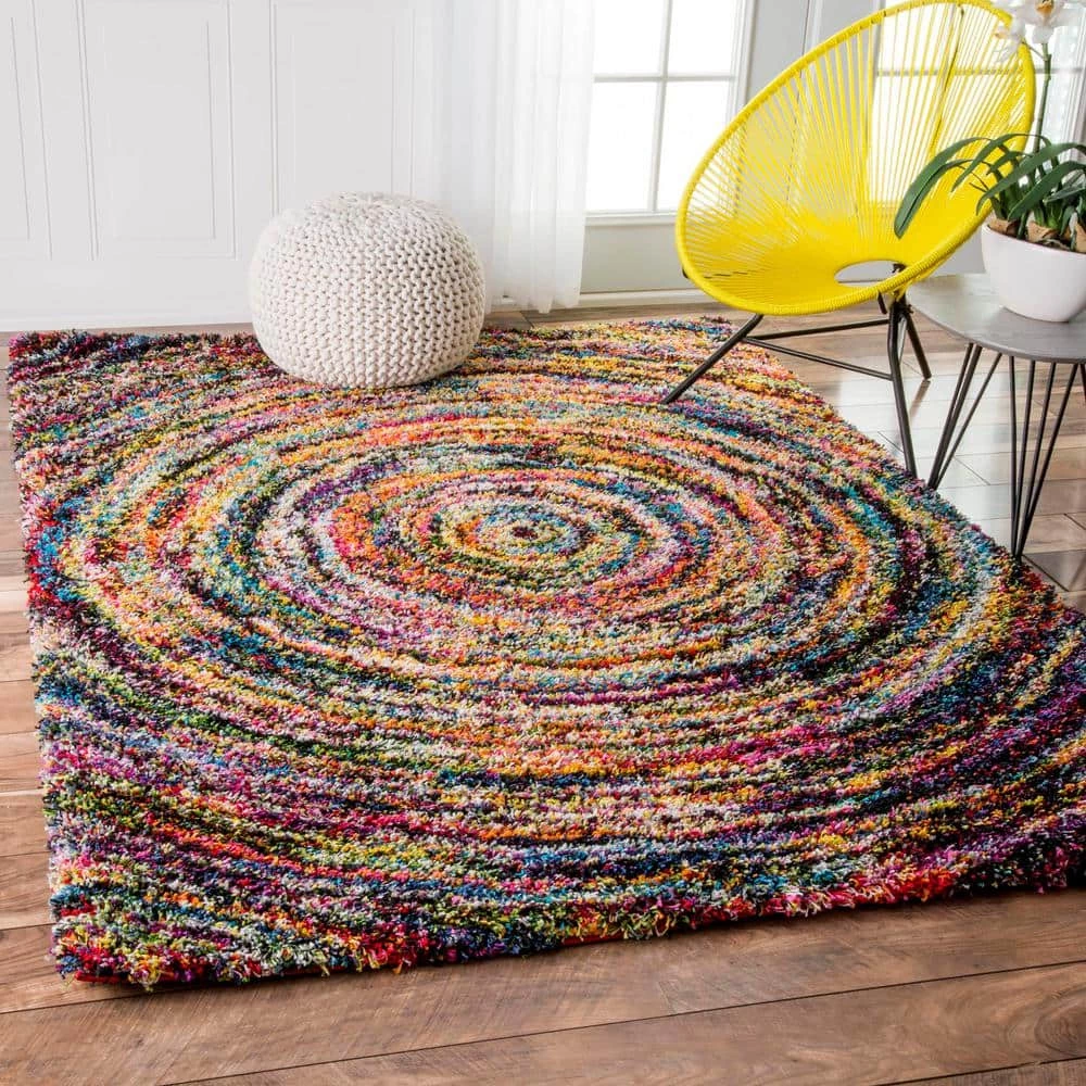 Ardelle Swirl Shag Multi 8 ft. x 10 ft. Area Rug by nuLOOM 2 Ardelle Swirl Shag Multi 8 ft. x 10 ft. Area Rug by nuLOOM - Image 2
