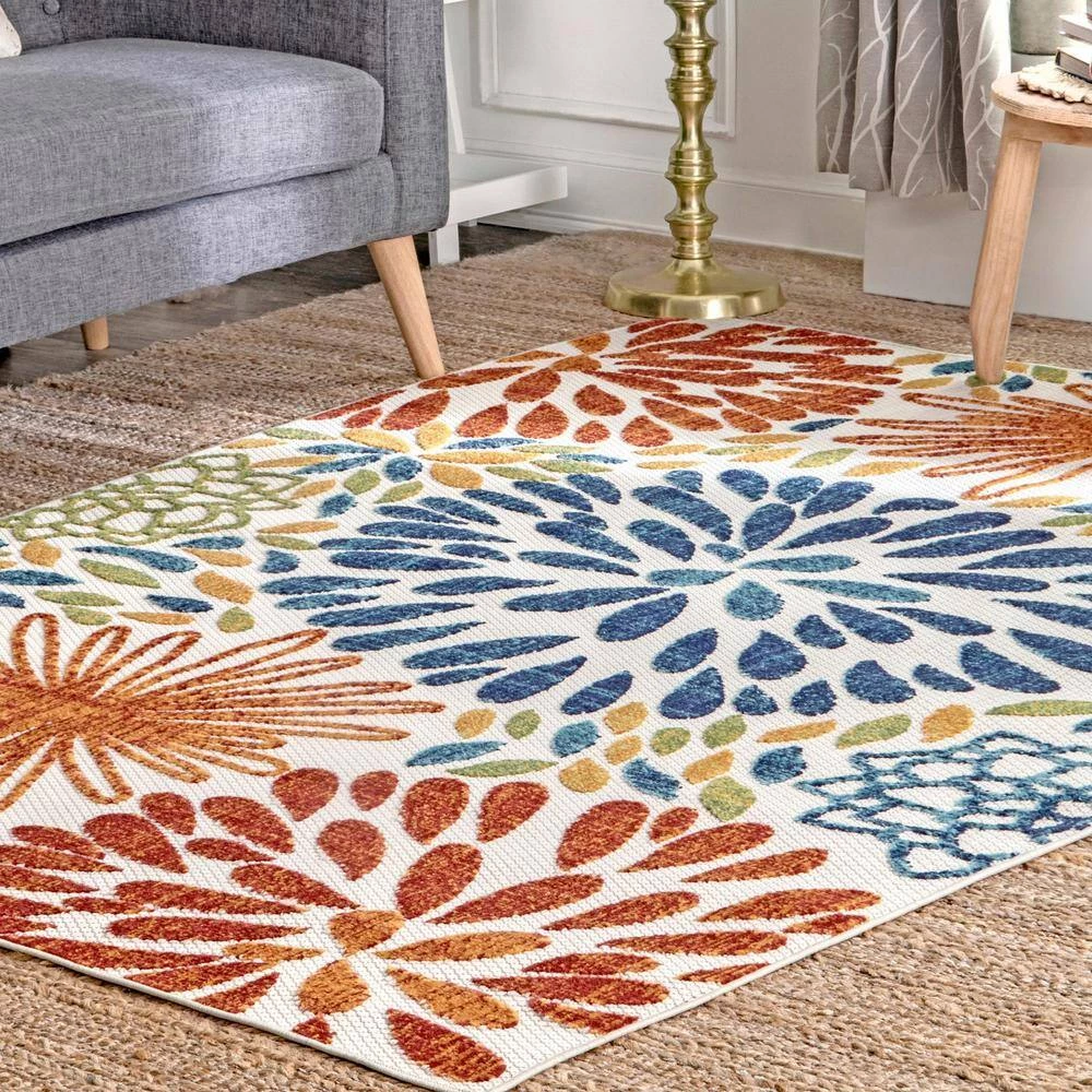 Irina Modern Bohemian Floret Multi 8 ft. x 10 ft. Indoor/Outdoor Area Rug by nuLOOM 8 Irina Modern Bohemian Floret Multi 8 ft. x 10 ft. Indoor/Outdoor Area Rug by nuLOOM - Image 8