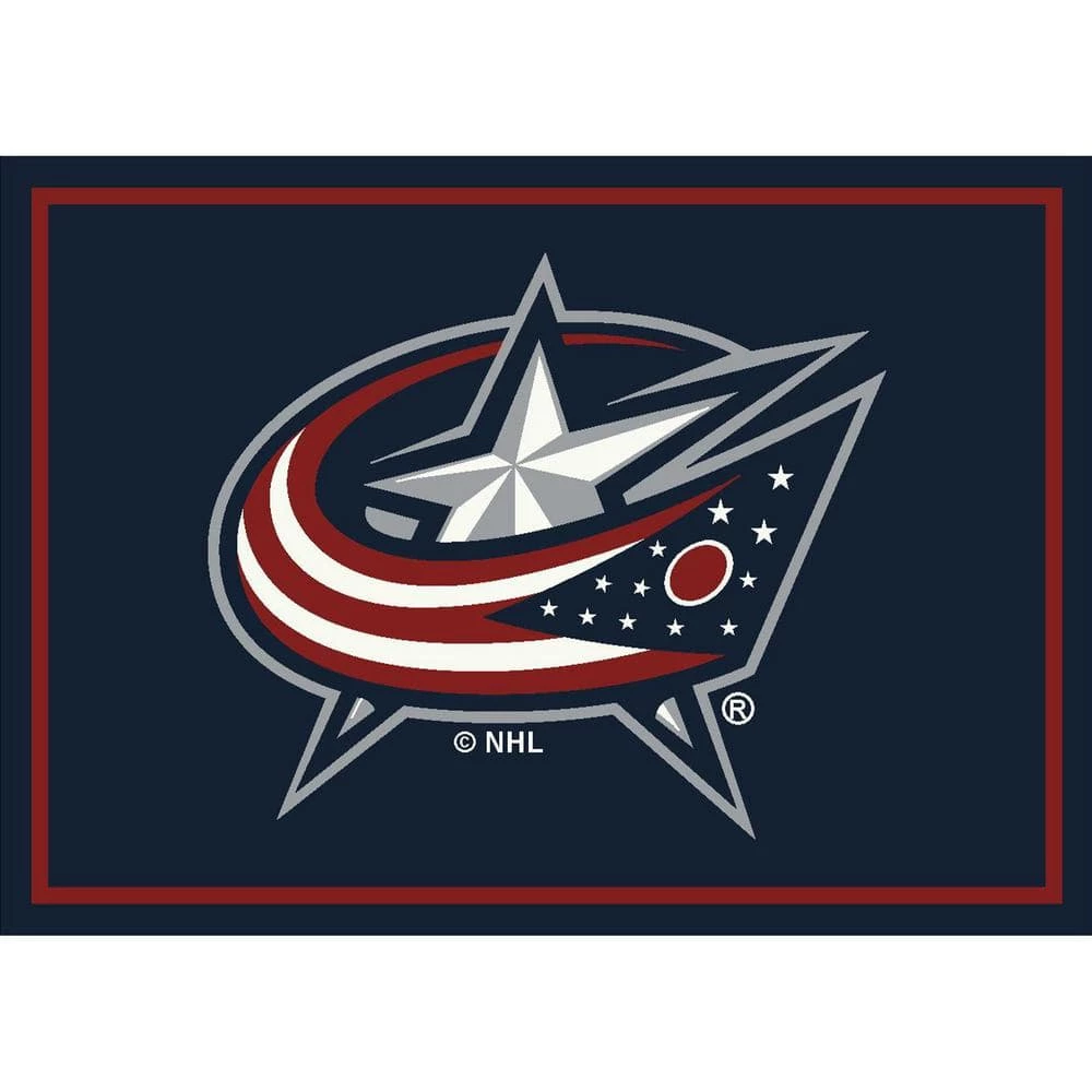 Columbus Blue Jackets 6 ft. by 8 ft. Spriit Area Rug by MILLIKEN 1 Columbus Blue Jackets 6 ft. by 8 ft. Spriit Area Rug by MILLIKEN