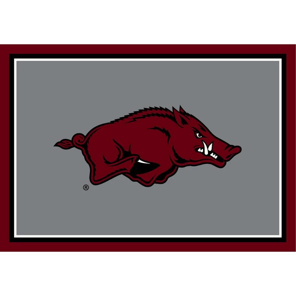 University of Arkansas 4 ft. by 6 ft. Spirit Area Rug by MILLIKEN 1 University of Arkansas 4 ft. by 6 ft. Spirit Area Rug by MILLIKEN