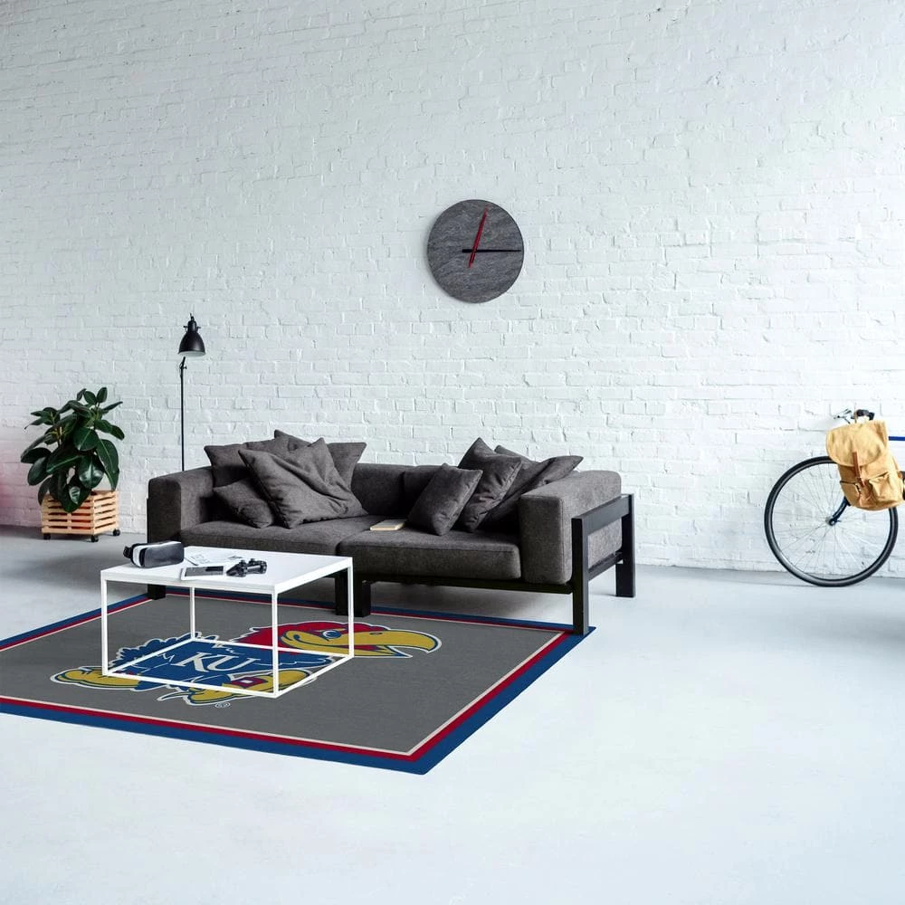 University Of Kansas 6 ft. x 8 ft. Spirit Area Rug by MILLIKEN 2 University Of Kansas 6 ft. x 8 ft. Spirit Area Rug by MILLIKEN - Image 2