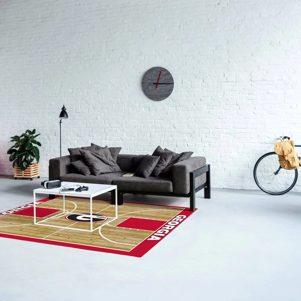 University of Georgia 6 ft by 8 ft Courtside Area Rug by MILLIKEN 2 University of Georgia 6 ft by 8 ft Courtside Area Rug by MILLIKEN - Image 2