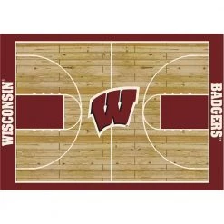 University of Wisconsin 6 ft by 8 ft Courtside Area Rug by MILLIKEN
