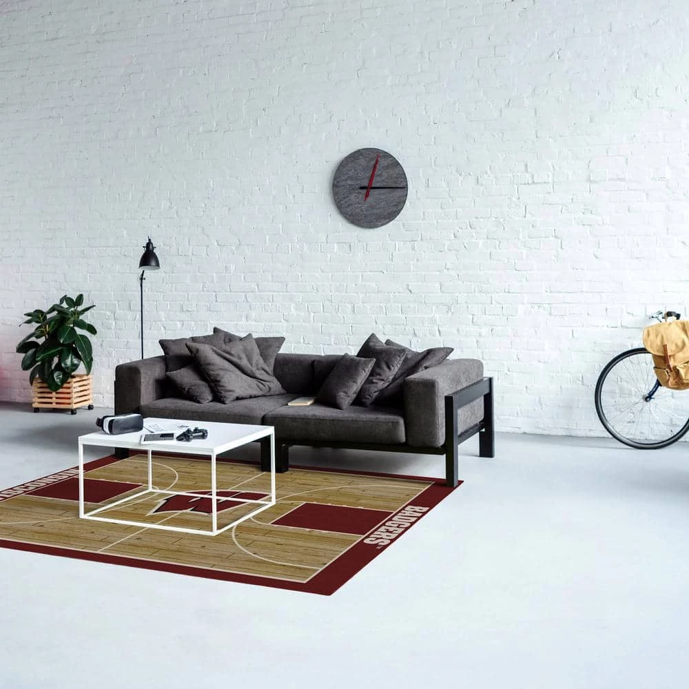 University of Wisconsin 6 ft by 8 ft Courtside Area Rug by MILLIKEN 2 University of Wisconsin 6 ft by 8 ft Courtside Area Rug by MILLIKEN - Image 2