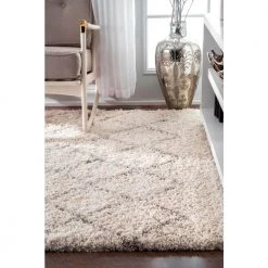Edwin Plush Shag Natural 9 ft. x 12 ft. Area Rug by nuLOOM -nuLOOM Sales Store natural nuloom area rugs bdad01a 9012 66 1000