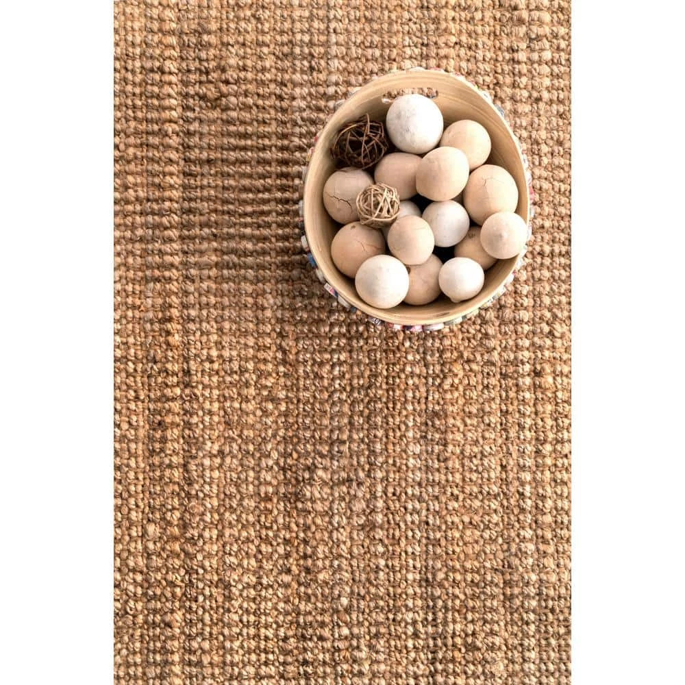 Ashli Solid Jute Natural 10 ft. x 14 ft. Area Rug by nuLOOM 6 Ashli Solid Jute Natural 10 ft. x 14 ft. Area Rug by nuLOOM - Image 6