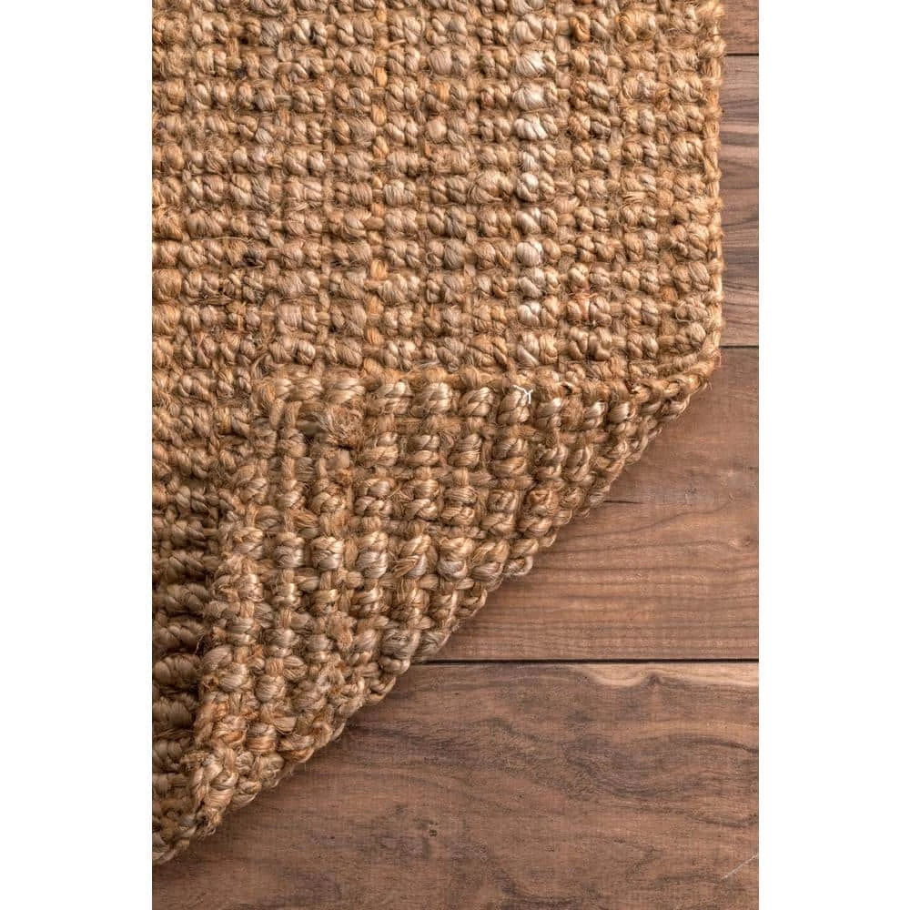 Ashli Solid Jute Natural 10 ft. x 14 ft. Area Rug by nuLOOM 8 Ashli Solid Jute Natural 10 ft. x 14 ft. Area Rug by nuLOOM - Image 8