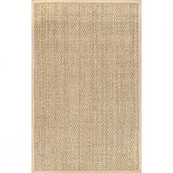 Hesse Checker Weave Seagrass Natural 8 ft. x 10 ft. Indoor Area Rug by nuLOOM