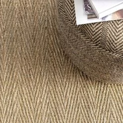 Larnaca Seagrass Herringbone Natural 9 ft. x 12 ft. Indoor/Outdoor Area Rug by nuLOOM -nuLOOM Sales Store natural nuloom area rugs hjsg02a 9012 1f 1000