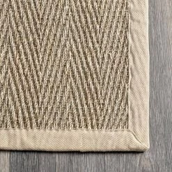 Larnaca Seagrass Herringbone Natural 9 ft. x 12 ft. Indoor/Outdoor Area Rug by nuLOOM -nuLOOM Sales Store natural nuloom area rugs hjsg02a 9012 fa 1000