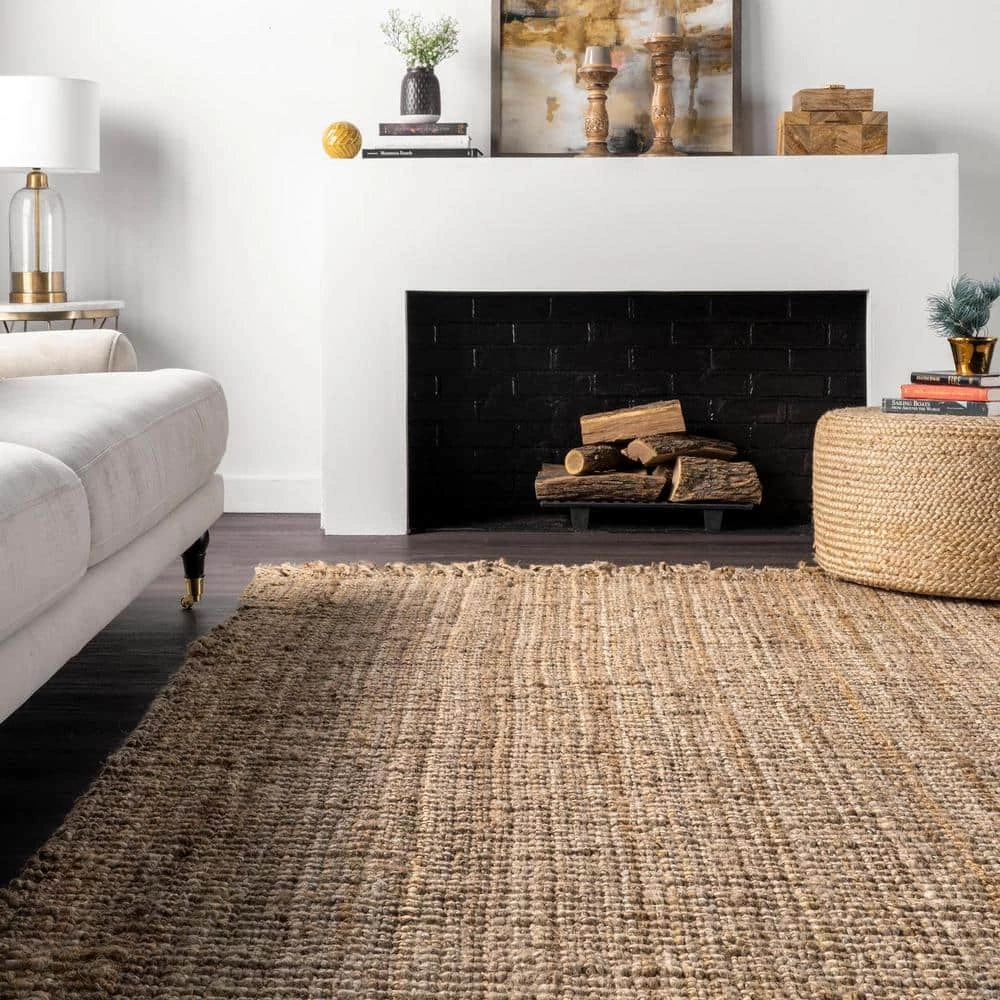 Natura Chunky Loop Jute Tan 8 ft. x 10 ft. Area Rug by nuLOOM 7 Natura Chunky Loop Jute Tan 8 ft. x 10 ft. Area Rug by nuLOOM - Image 7