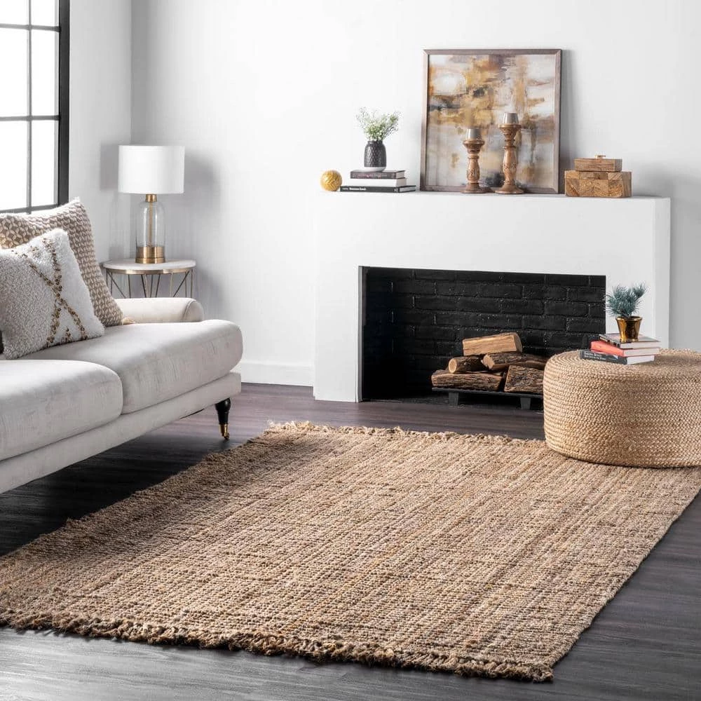 Natura Chunky Loop Jute Tan 8 ft. x 10 ft. Area Rug by nuLOOM 2 Natura Chunky Loop Jute Tan 8 ft. x 10 ft. Area Rug by nuLOOM - Image 2