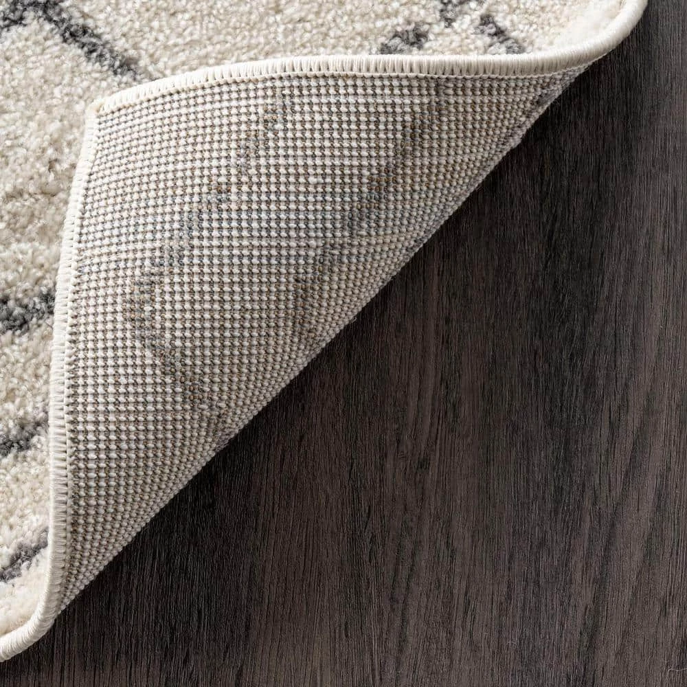 Gem Geometric Stripes Off White 10 ft. x 14 ft. Area Rug by nuLOOM 3 Gem Geometric Stripes Off White 10 ft. x 14 ft. Area Rug by nuLOOM - Image 3