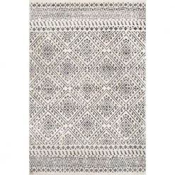 Gem Greek Diamond Trellis Off White 9 ft. x 12 ft. Area Rug by nuLOOM