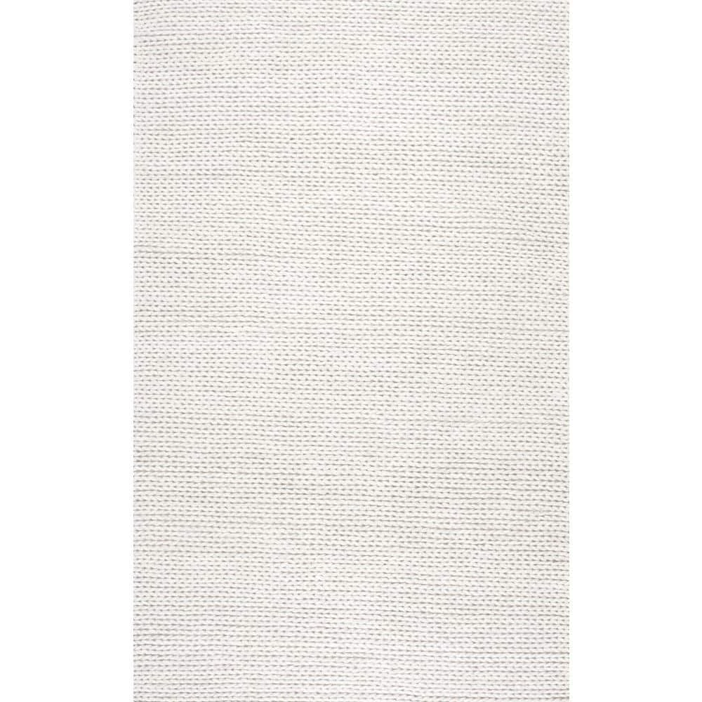 Caryatid Chunky Woolen Cable Off-White 8 ft. x 10 ft. Area Rug by nuLOOM 1 Caryatid Chunky Woolen Cable Off-White 8 ft. x 10 ft. Area Rug by nuLOOM