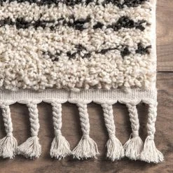 Bria Moroccan Diamond Shag Off-White 8 ft. x 11 ft. Area Rug by nuLOOM -nuLOOM Sales Store off white nuloom area rugs gcdi09a 8011 1d 1000