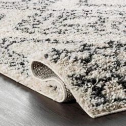 Lacey Moroccan Tribal Shag Off White 8 ft. 10 in. x 12 ft. Area Rug by nuLOOM -nuLOOM Sales Store off white nuloom area rugs gcdx02a 92012 1f 1000