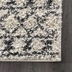 Lacey Moroccan Tribal Shag Off White 8 ft. 10 in. x 12 ft. Area Rug by nuLOOM -nuLOOM Sales Store off white nuloom area rugs gcdx02a 92012 44 1000