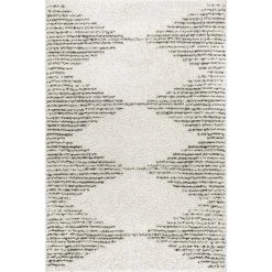 Scarlette Abstract Diamond Shag Off White 8 ft. 10 in. x 12 ft. Area Rug by nuLOOM