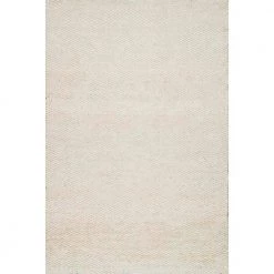 Hailey Farmhouse Solid Jute Off-White 9 ft. x 12 ft. Area Rug by nuLOOM