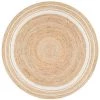 Rikki Braided Border Jute Off-White 8 ft. Round Rug by nuLOOM