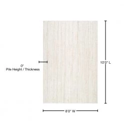 Rigo Chunky Loop Jute Off-White 8 ft. x 10 ft. Area Rug by nuLOOM -nuLOOM Sales Store off white nuloom area rugs tajt03b 8010 76 1000