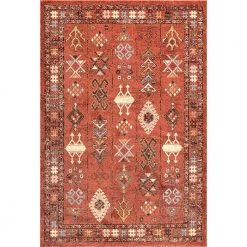 Wilma Transitional Tribal Orange 7 ft. x 9 ft. Area Rug by nuLOOM
