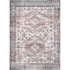 Mae Machine Washable Tribal Motif Peach 8 ft. x 10 ft. Indoor Area Rug by nuLOOM