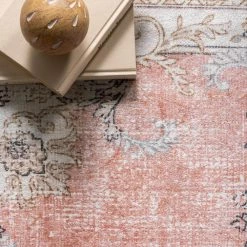 Ren Machine Washable Vintage Floral Peach 8 ft. x 10 ft. Indoor Area Rug by nuLOOM 18 Ren Machine Washable Vintage Floral Peach 8 ft. x 10 ft. Indoor Area Rug by nuLOOM -nuLOOM Sales Store peach nuloom area rugs birv02a 8010 4f 1000