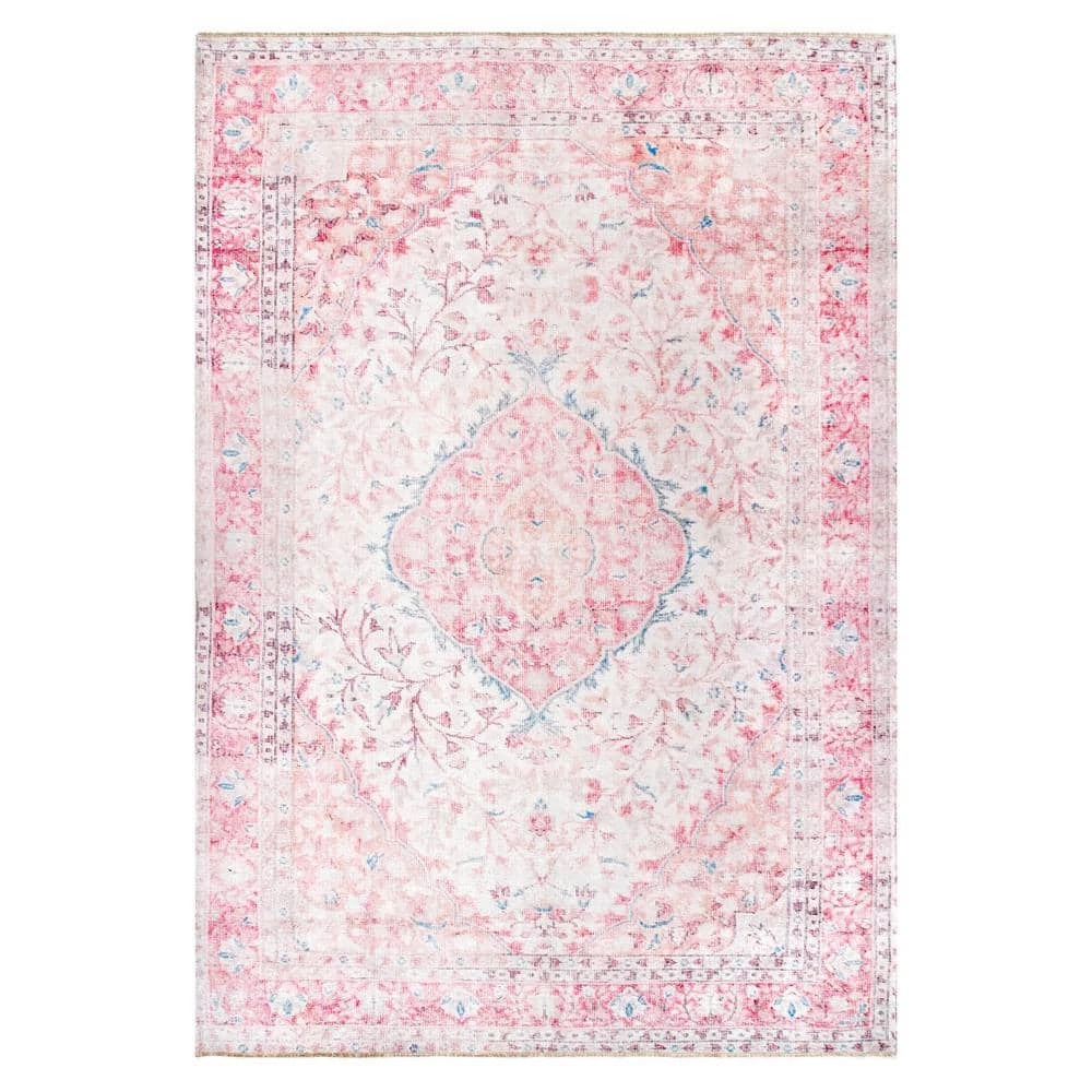 Patsy Persian Medallion Pink 8 ft. x 10 ft. Area Rug by nuLOOM 1 Patsy Persian Medallion Pink 8 ft. x 10 ft. Area Rug by nuLOOM