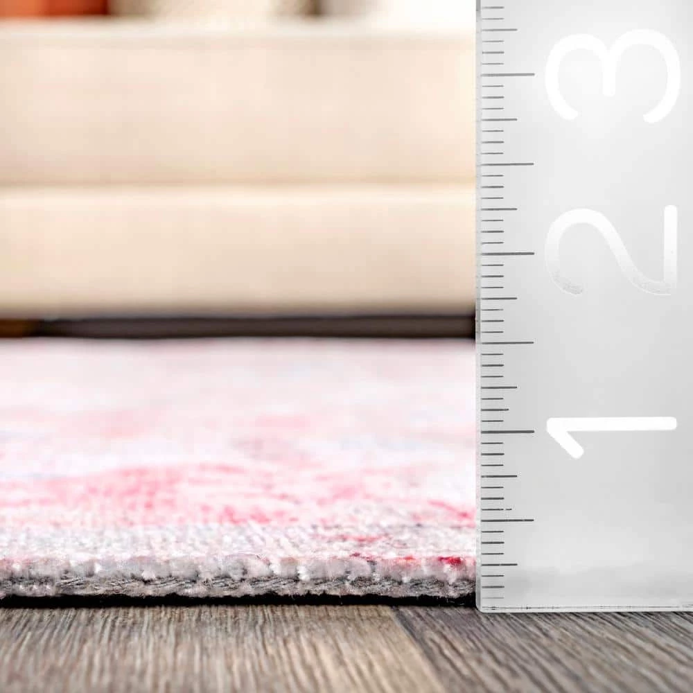 Patsy Persian Medallion Pink 8 ft. x 10 ft. Area Rug by nuLOOM 6 Patsy Persian Medallion Pink 8 ft. x 10 ft. Area Rug by nuLOOM - Image 6