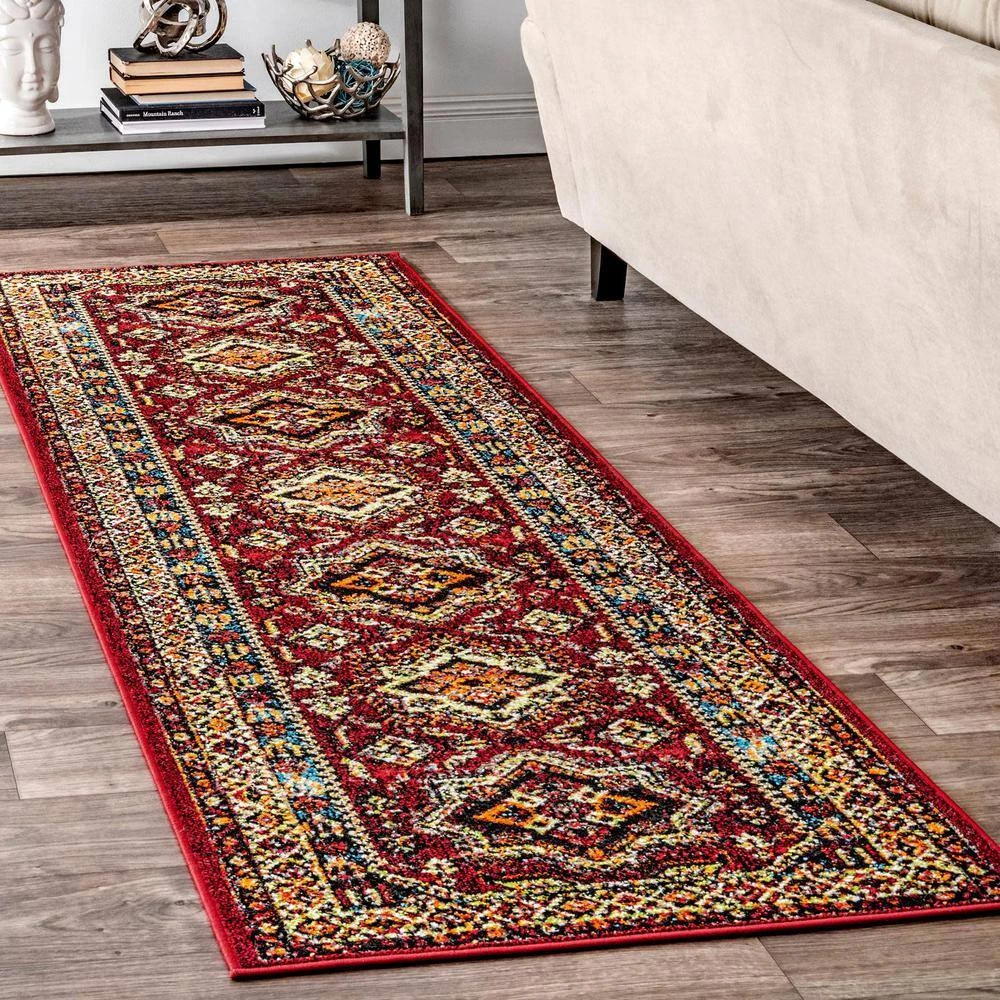 Transitional Medieval Randy Red 10 ft. x 14 ft. Indoor/Outdoor Area Rug by nuLOOM 3 Transitional Medieval Randy Red 10 ft. x 14 ft. Indoor/Outdoor Area Rug by nuLOOM - Image 3