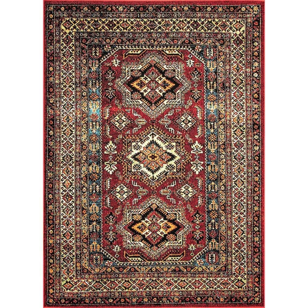 Transitional Medieval Randy Red 10 ft. x 14 ft. Indoor/Outdoor Area Rug by nuLOOM 1 Transitional Medieval Randy Red 10 ft. x 14 ft. Indoor/Outdoor Area Rug by nuLOOM