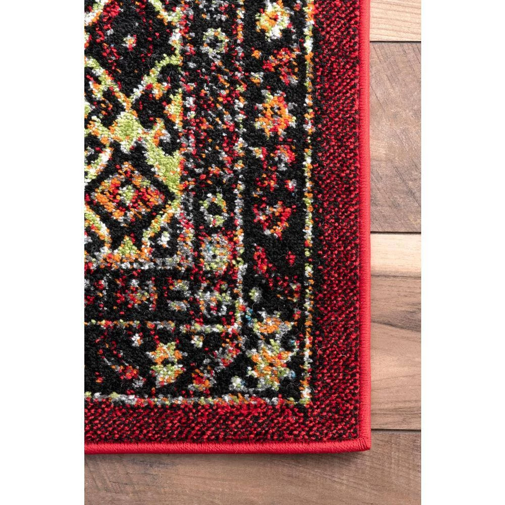 Transitional Medieval Randy Red 10 ft. x 14 ft. Indoor/Outdoor Area Rug by nuLOOM 2 Transitional Medieval Randy Red 10 ft. x 14 ft. Indoor/Outdoor Area Rug by nuLOOM - Image 2