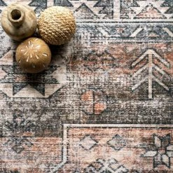 Bowie Rust 8 ft. x 10 ft. Machine Washable Tribal Pattern Indoor Area Rug by nuLOOM -nuLOOM Sales Store rust nuloom area rugs birv07a 8010 4f 1000