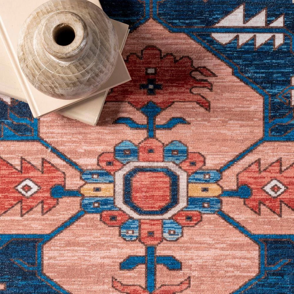 Carolyn Machine Washable Tribal Motif Rust 5 ft. x 8 ft. Indoor Area Rug by nuLOOM 7 Carolyn Machine Washable Tribal Motif Rust 5 ft. x 8 ft. Indoor Area Rug by nuLOOM - Image 7