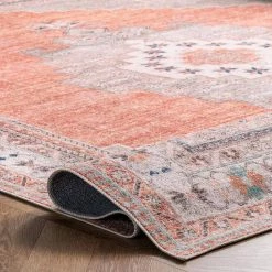 Alicia Machine Washable Medallion Rust 8 ft. x 10 ft. Indoor Area Rug by nuLOOM -nuLOOM Sales Store rust nuloom area rugs hjau02a 8010 1f 1000