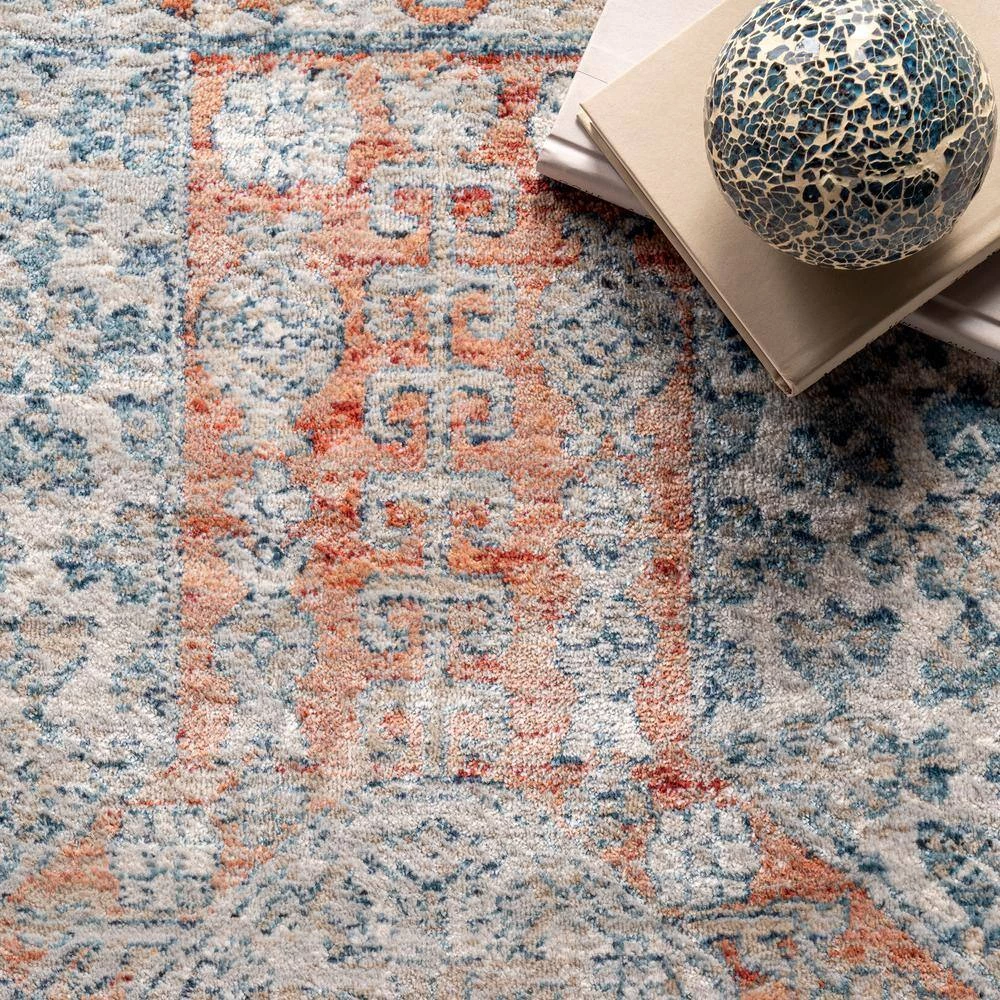 Westlyn Faded Medallion Rust 8 ft. 10 in. x 12 ft. Indoor Area Rug by nuLOOM 5 Westlyn Faded Medallion Rust 8 ft. 10 in. x 12 ft. Indoor Area Rug by nuLOOM - Image 5