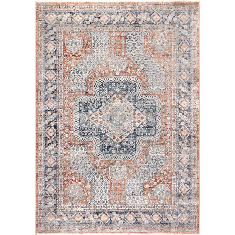 Westlyn Faded Medallion Rust 8 ft. 10 in. x 12 ft. Indoor Area Rug by nuLOOM 1 Westlyn Faded Medallion Rust 8 ft. 10 in. x 12 ft. Indoor Area Rug by nuLOOM