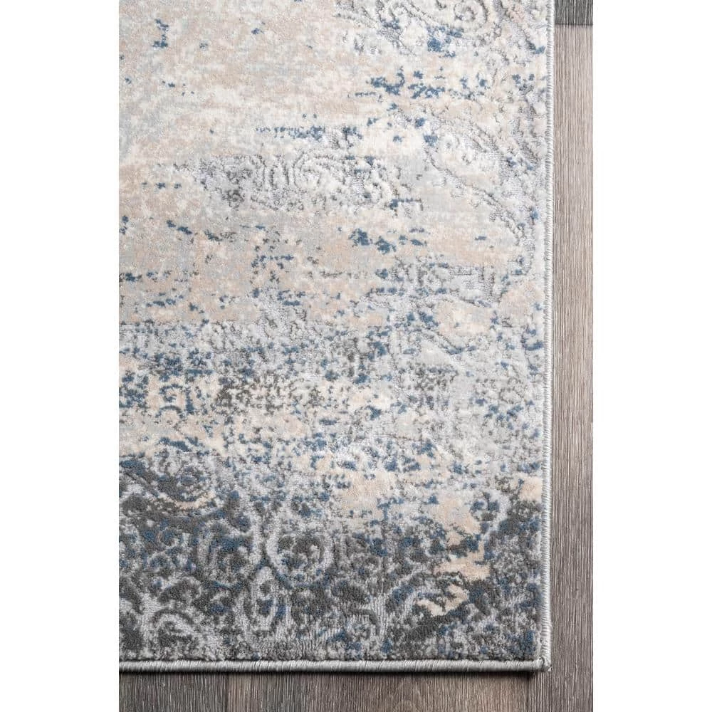 Twilight Tribal Distressed Silver 10 ft. x 14 ft. Indoor Area Rug by nuLOOM 7 Twilight Tribal Distressed Silver 10 ft. x 14 ft. Indoor Area Rug by nuLOOM - Image 7