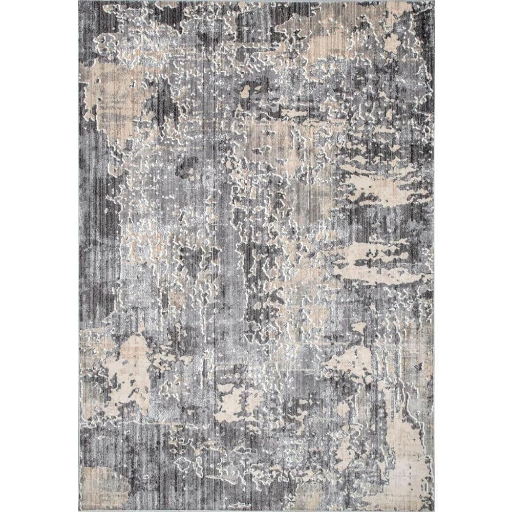 Levitan Silver 10 ft. x 14 ft. Abstract Area Rug by nuLOOM 1 Levitan Silver 10 ft. x 14 ft. Abstract Area Rug by nuLOOM