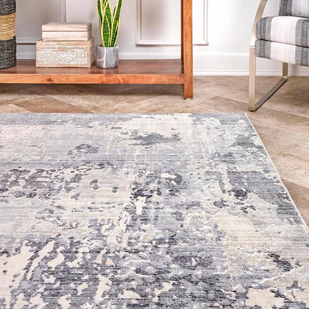 Levitan Silver 10 ft. x 14 ft. Abstract Area Rug by nuLOOM 2 Levitan Silver 10 ft. x 14 ft. Abstract Area Rug by nuLOOM - Image 2